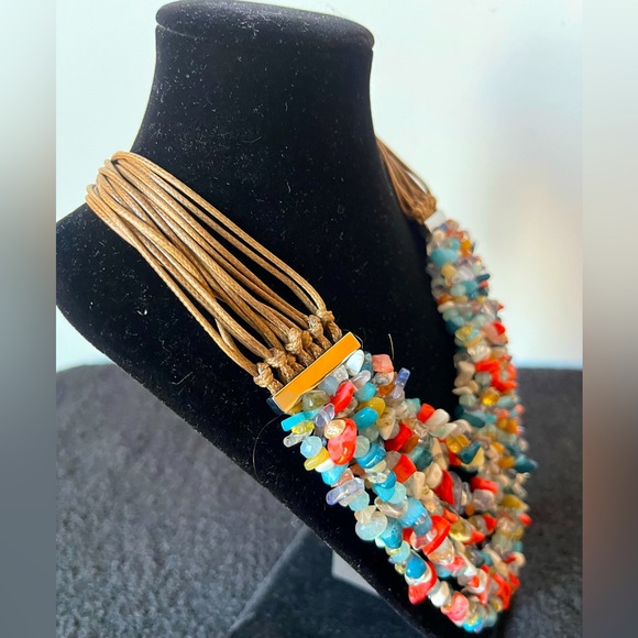 Kenneth Cole New York Multi Strand Semi-Precious Accent Necklace - Picture 3 of 6